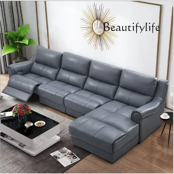 

QY Living Room Sofa set L corner sofa recliner electrical couch genuine leather sectional L muebles de sala moveis para casa