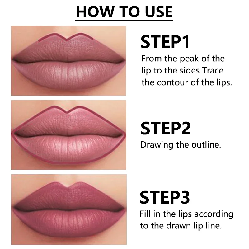 12 สีเซ็กซี่ Matte ลิปสติกดินสอกันน้ํา Lasting Lip Liner ปากกา Non-stick Cup Lip Contour ดินสอแต่งหน้าความงามชุด