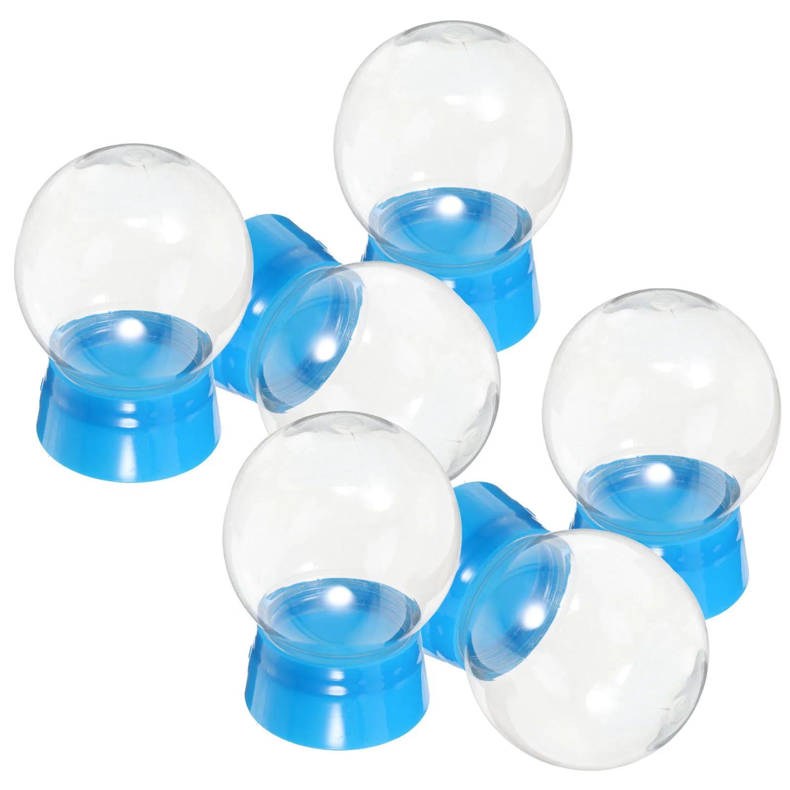6 Piezas de Globos de Nieve Transparentes de Plástico, Globos de Agua Redondos, Bolas de Cristal Vacías Rellenables para Decoración Navideña del Hogar y la Oficina