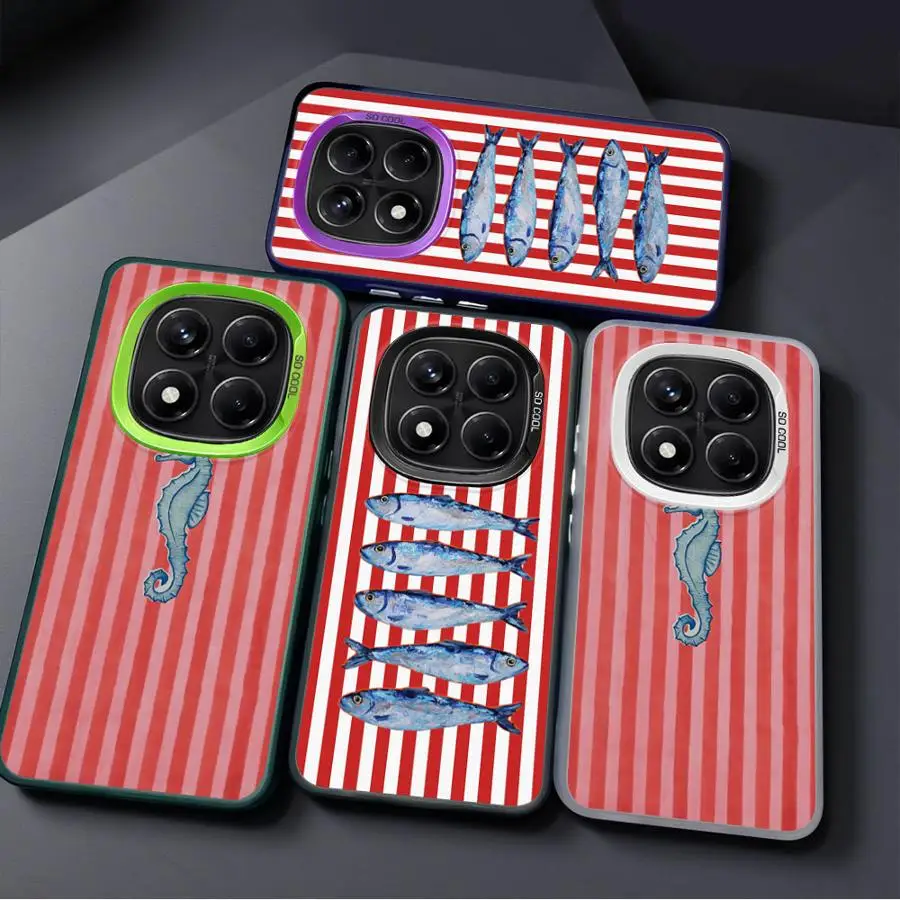 Back Phone Cover Case for Xiaomi Poco F4 C51 X3 Pro C50 X3 NFC X5 F3 GT Marinc Life Crabs Lobsters Cool