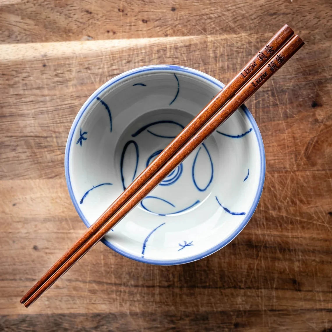 Personalised Japanese Dark Wooden Chopsticks - Gift Wedding Chinese Reusable Chop Sticks Pairs Wooden Stunning Sushi Orienta