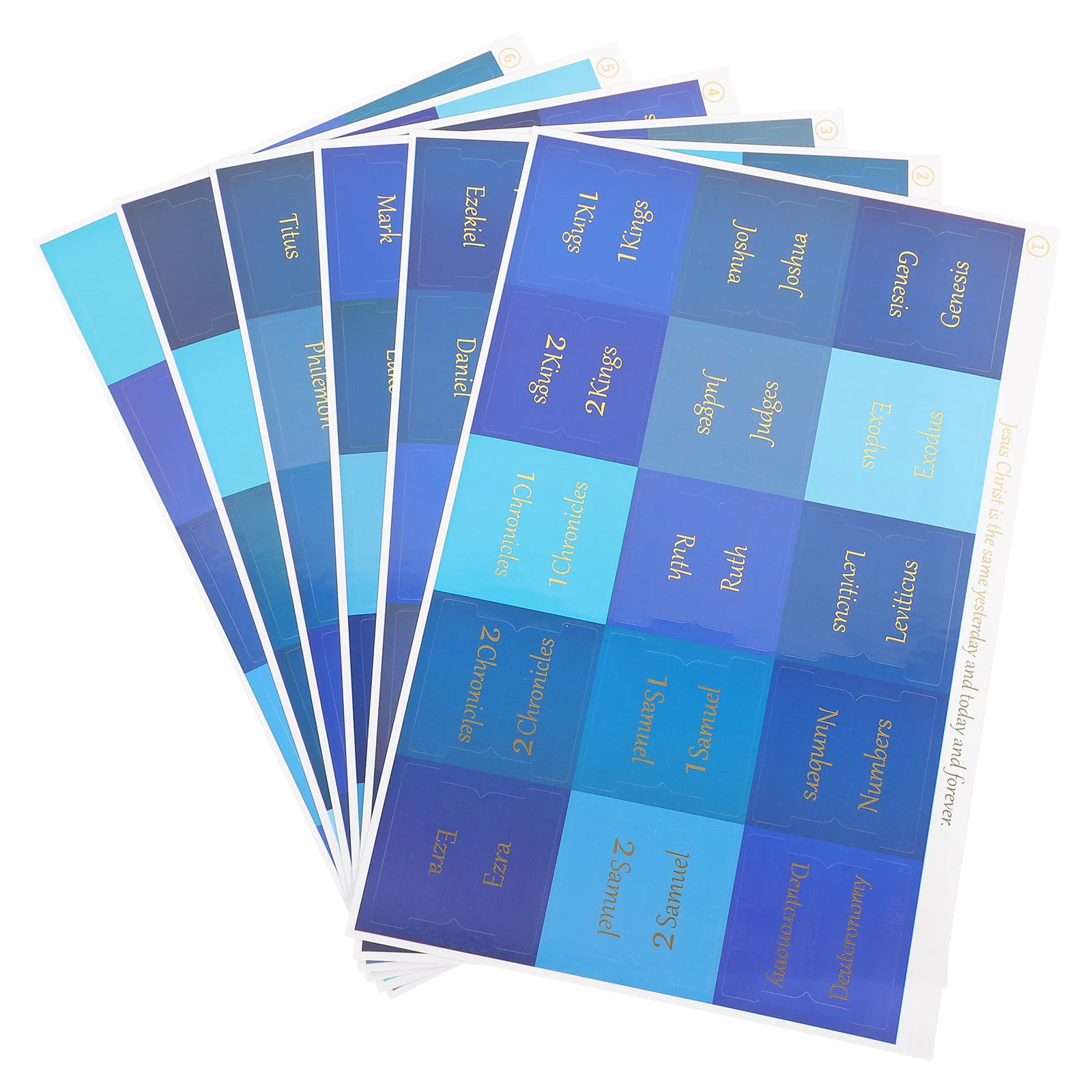 

6 Sheets Bible Index Tags Tabs Month for Book Planner Monthly Books Page Stickers Decorative