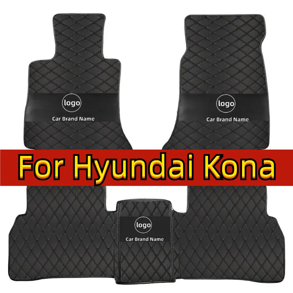 

Car Mats For Hyundai Kona Kauai OS 2018~2022 Leather Floor Mat Rugs Anti Dirt Protective Carpets Interior Parts Car Accessoriess