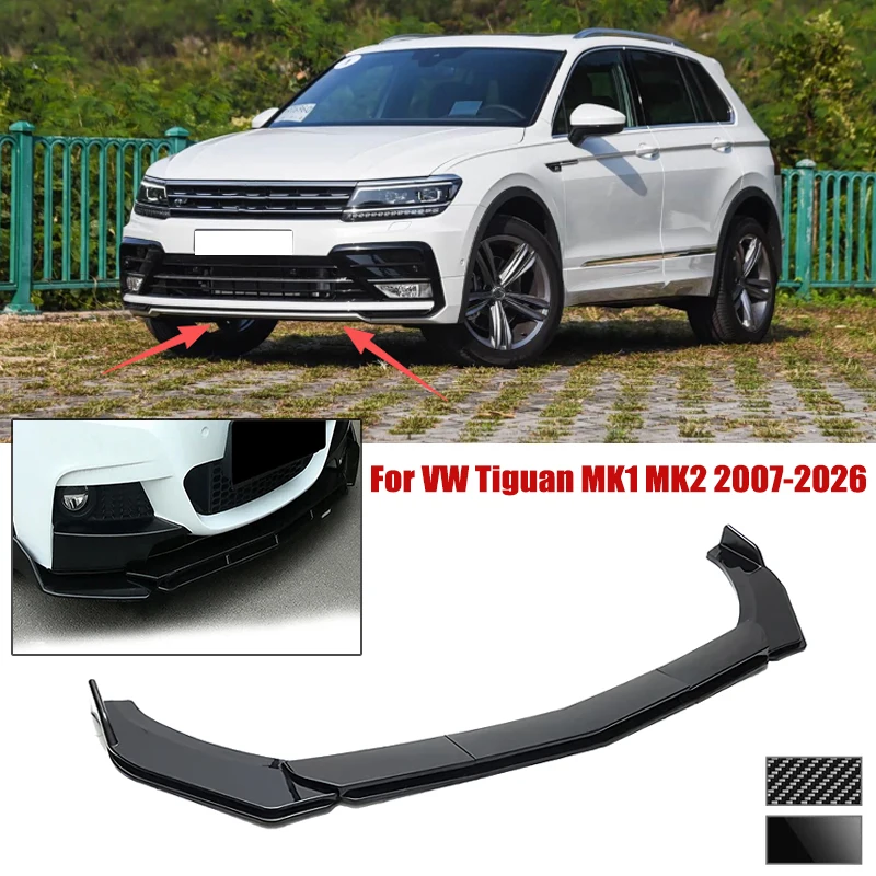 5pcs Front Bumper Shovel For VW Tiguan MK1 MK2 2007-2026 Spoiler Front Bumper Deflector Anti Scratch Protection Device