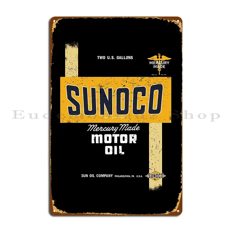 Sunoco Motor Oil Retro Distressed Design1933 Metal Plaque Poster Printed Bar Kitchen Cinema Garage Tin Sign Poster