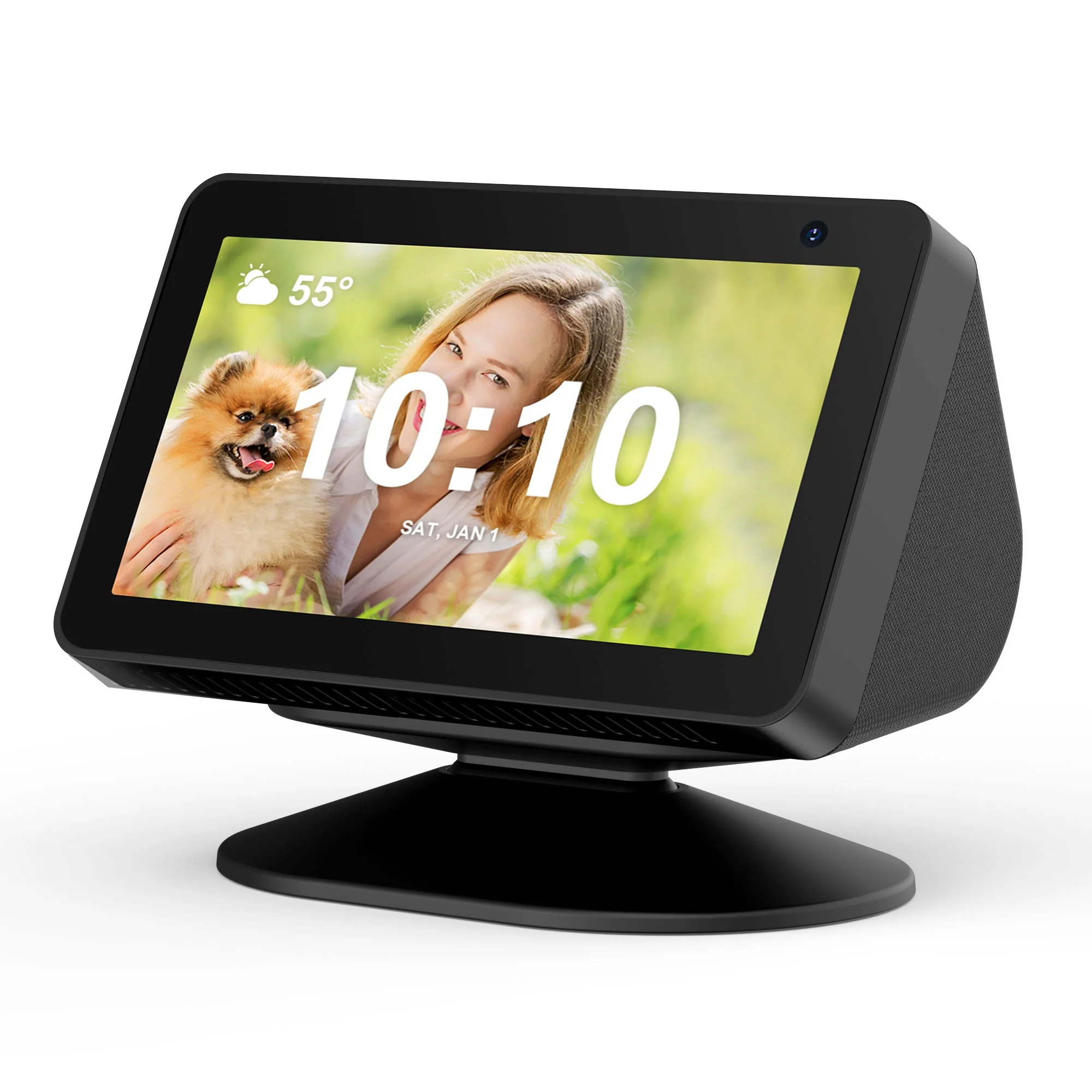 SPORTLINK Tischhalter für Echo Show 5, 8, 1. und 2. Generation, magnetischer Ständer, verstellbarer Neigungswinkel, rutschfeste Basis, Zubehör, Blau