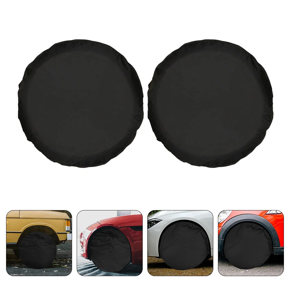 

2 Pcs Tire Wheel Dust Cover Car Protective Covers Trailer Protector for SUV 210d Oxford Cloth Trucks