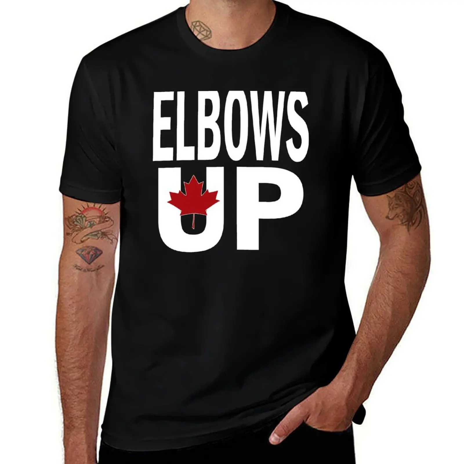 Canadian Elbows Up T-Shirt Athletic Quick Dry for Men T-Shirt