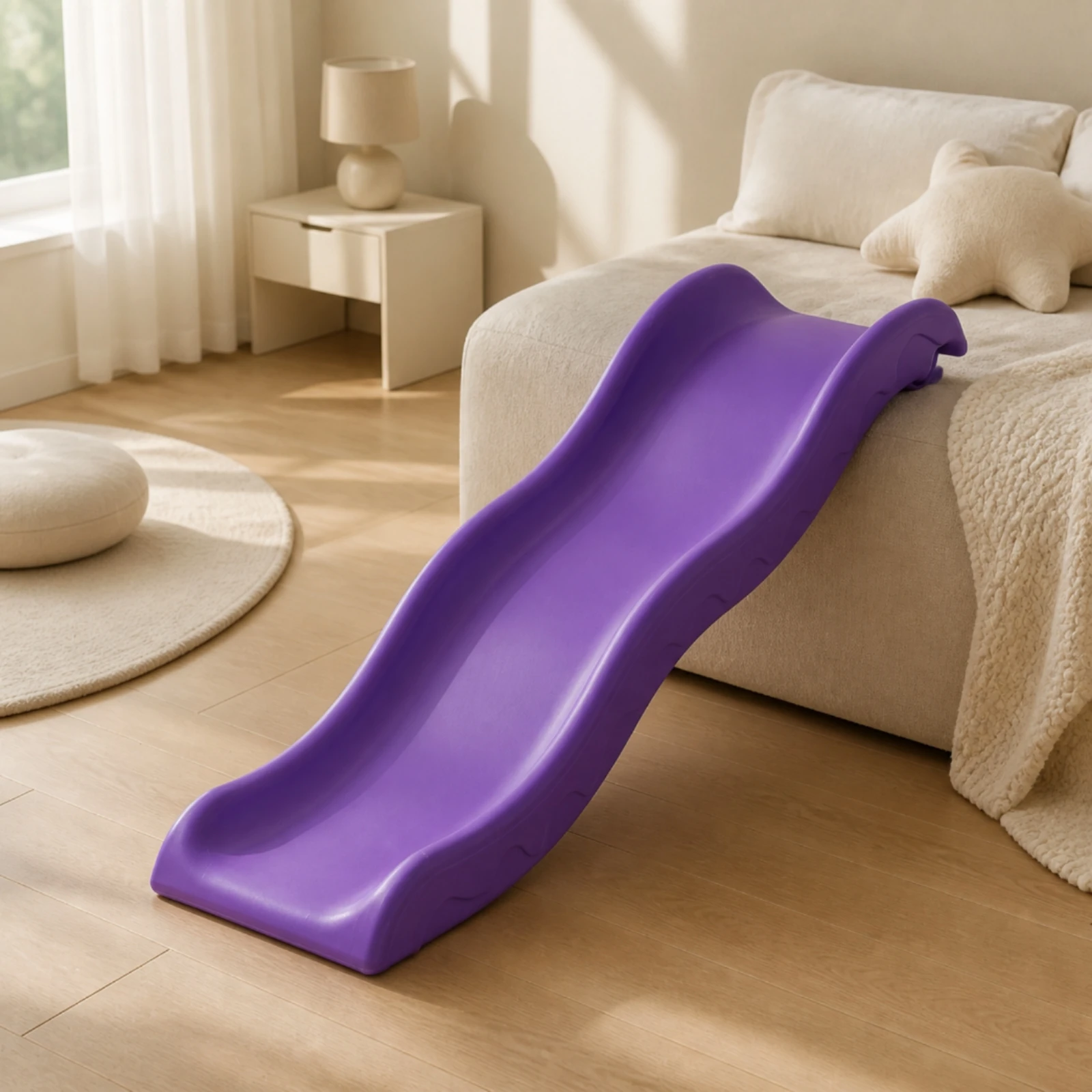 Child-Sized Indoor Slide Safe HDPE Toddler Slide Playset Sturdy Non for Toddlers, Bedroom, Playroom