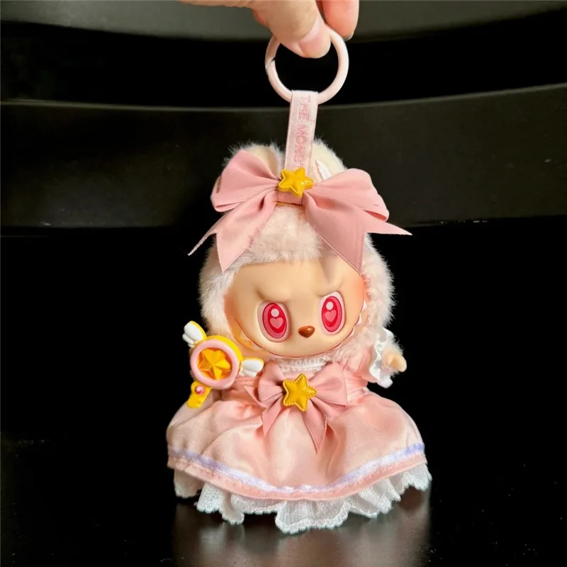 15 17cm para boneca labubu kawaii saia rosa roupas japão cardcaptor sakura vestido mágico menina 4 peças conjunto ropa acessórios de roupas