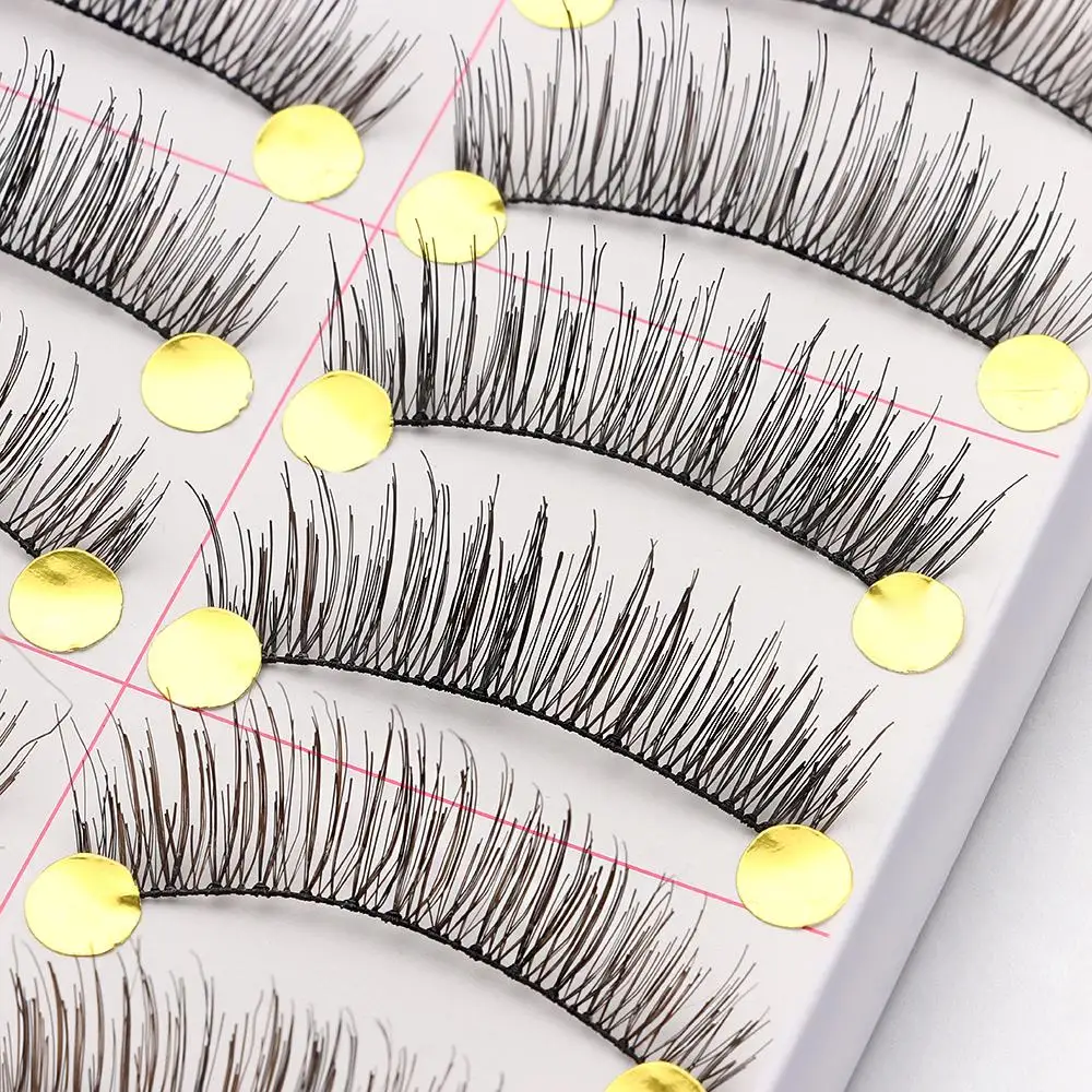 10 par sztuczne rzęsy długi, gruby krzyż naturalny czarny moda sztuczne rzęsy narzędzie do makijażu oczu