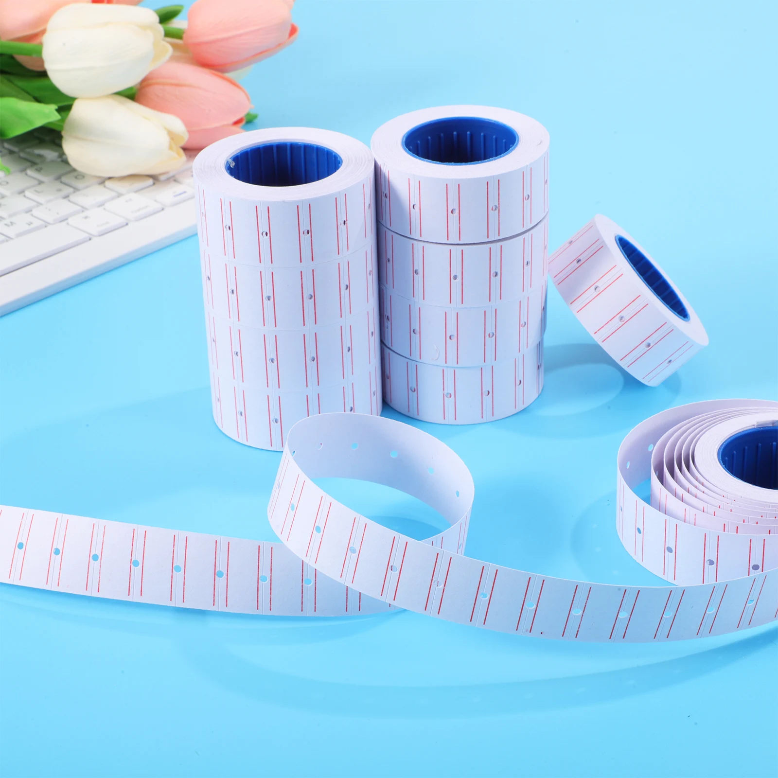

10 Rolls Coder Paper Stickers Self Adhesive Price Tags Retail Labels Decal Marker 550 Pieces Per Adhesion Folder