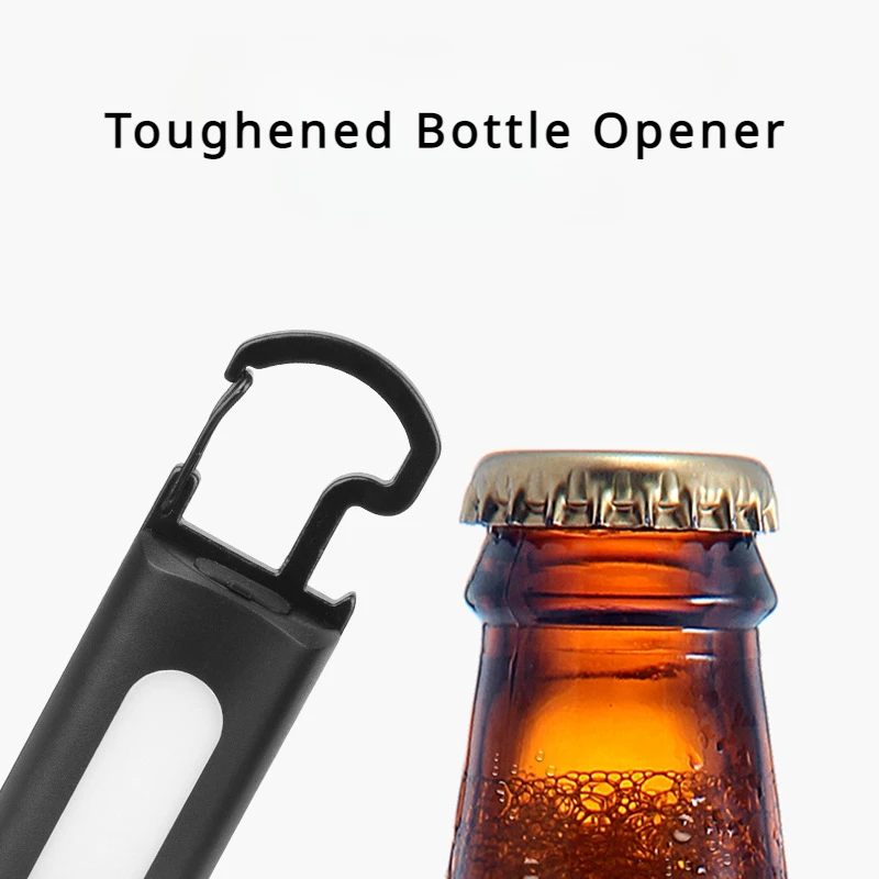 Portable Mini Zoom Magnet Hook Bottle Opener Flashlight Strong Light Rechargeable Long Range Small Multi-Functional Flashlight