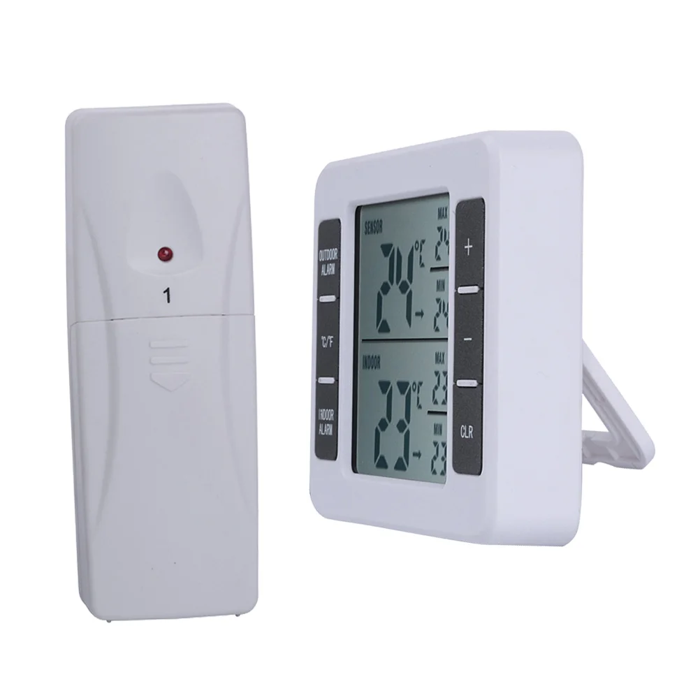 

Digital Refrigerator Thermometer Fridge Temperature Sensor Wireless Monitor Freezer Max Min LCD Display 24 Hours Records