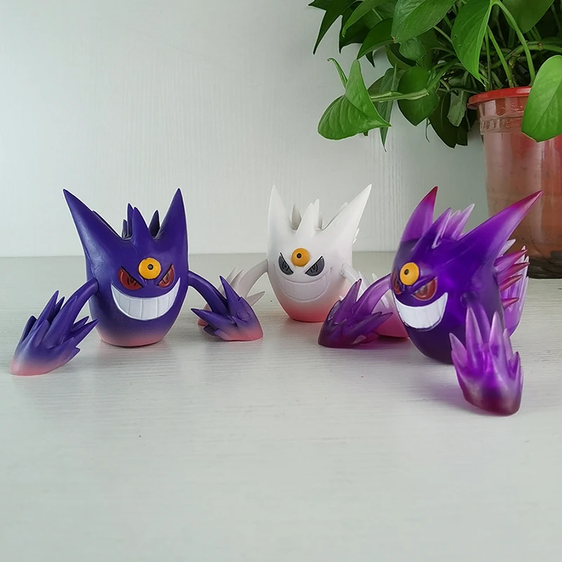 Figura anime Pokemon Demone Gengar Viola Bianco Gengar Modello Decorazione Animazione Settimana Modello Decorazione interna Regalo di Natale per bambini