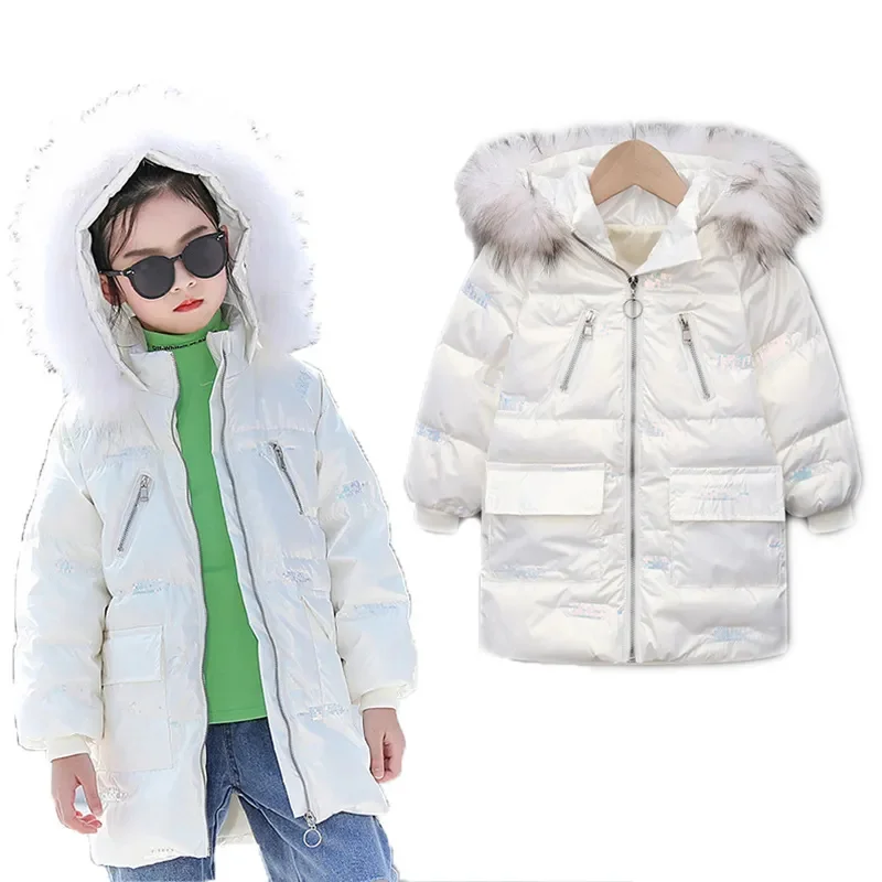 2023 Winter Jacket for Girls Thick Warm Waterproof Girl Shiny Down 3-9 Years Fashion Kids Teenager Parka Outerwear Coat