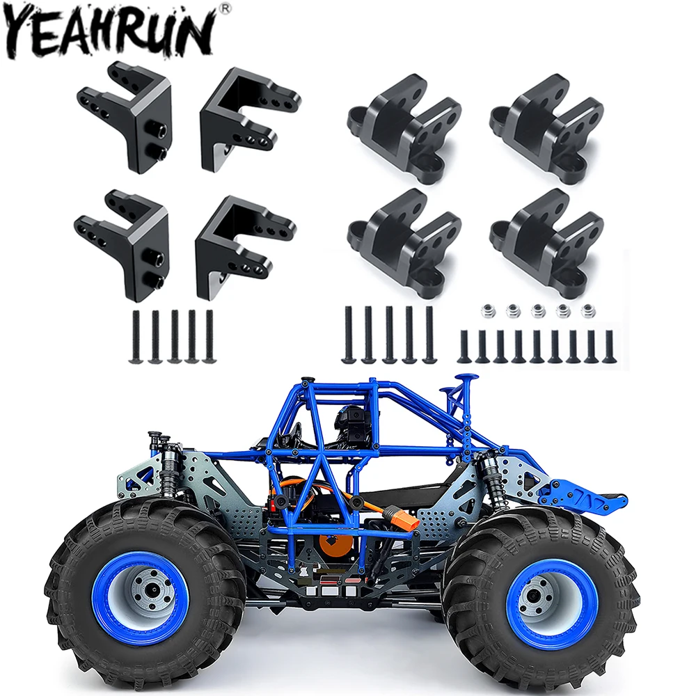 YEAHRUN Upper and Lower Shock Suspension Link Mount for 1/8 LMT 4S King Sling, 4WD Digger Monster Buggy Truck Upgrade Parts