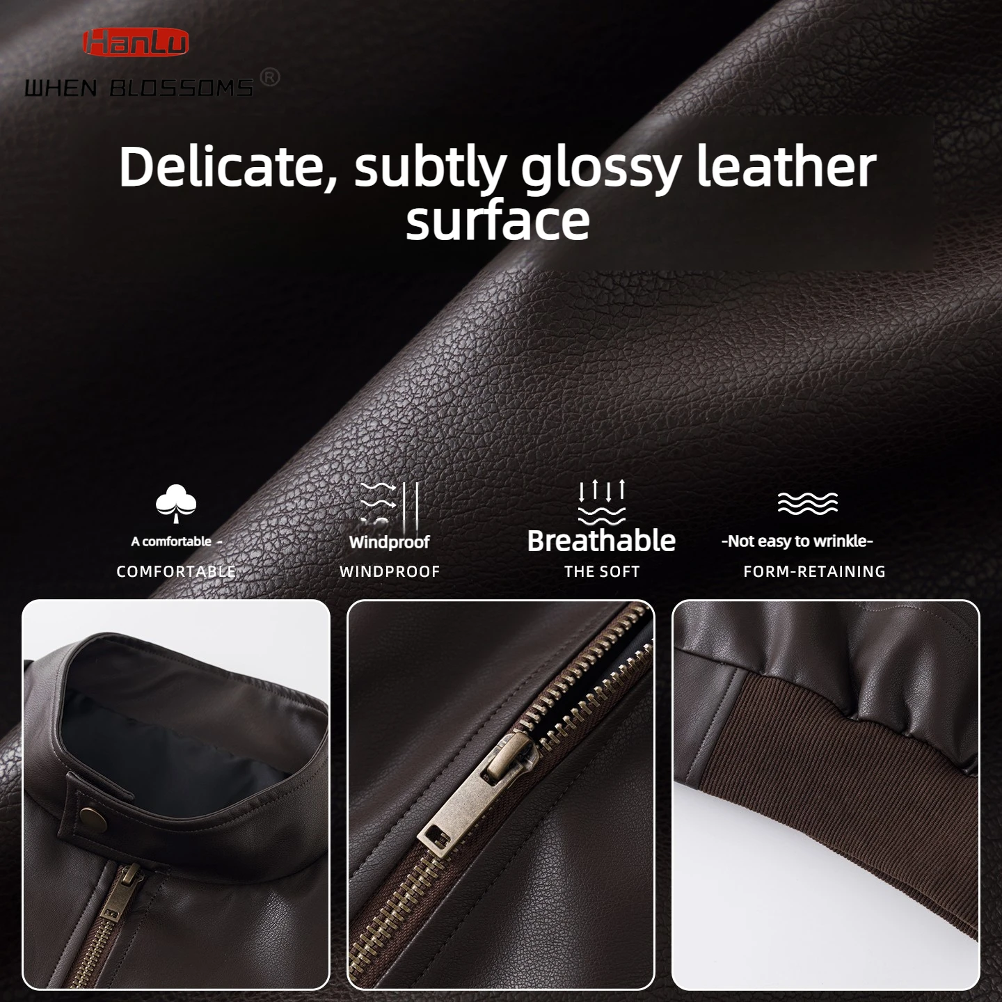 Men‘s PU Leather Jacket Vintage Streetwear Windproof Stand Collar Motorcycle Biker Coat Loose Oversized Hip Hop Outerwear