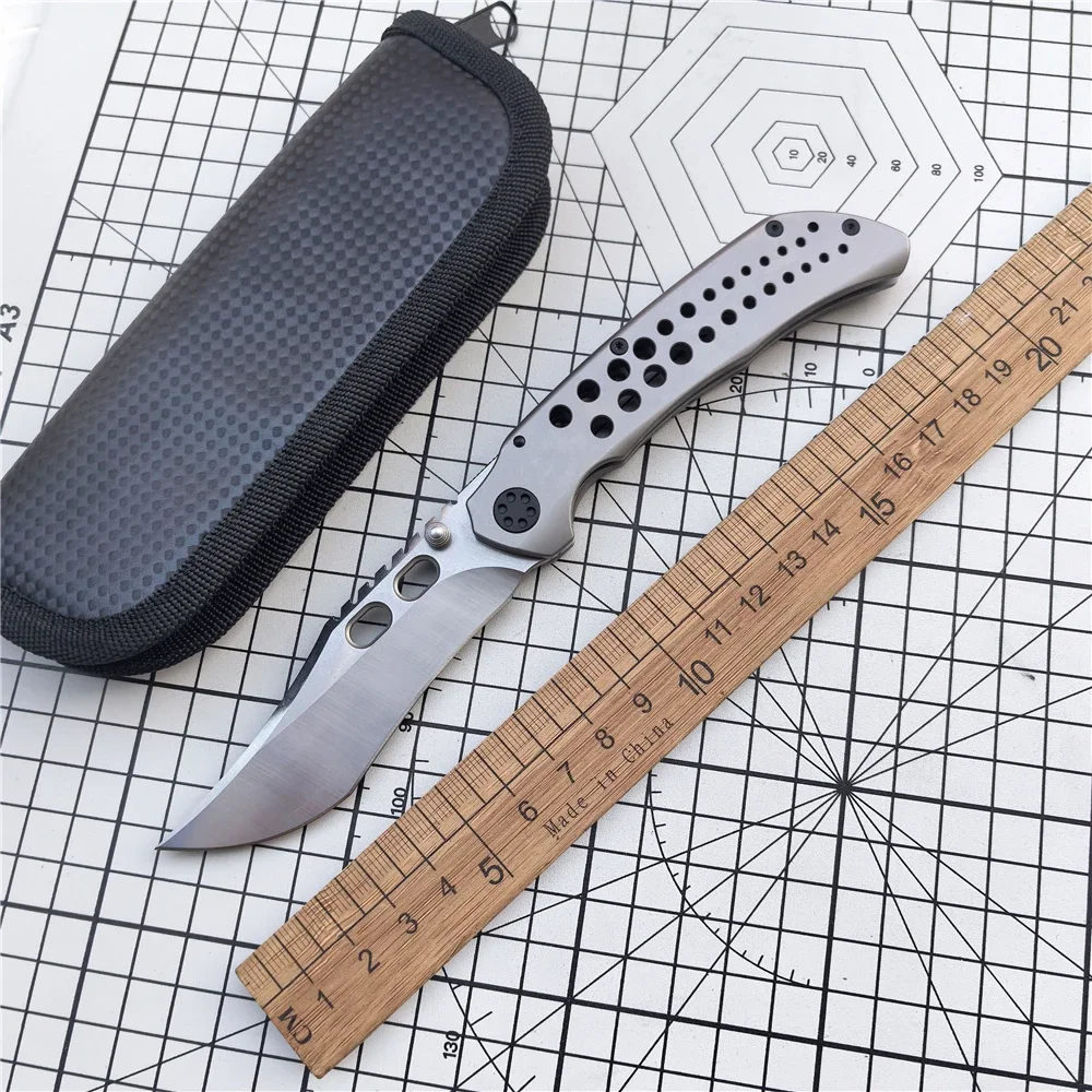 

Sandvik 14C28N steel blade pocket folding knife titanium alloy handle camping outdoor sharp fishing hunting knife EDC tool