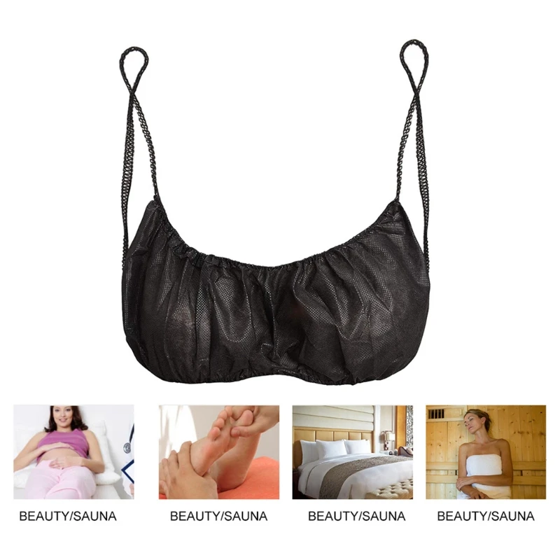 N7ME-sujetadores desechables 50 piezas para mujer, ropa interior con tirantes elásticos, Top Spa, sujetadores no tejidos para bronceado por pulverización