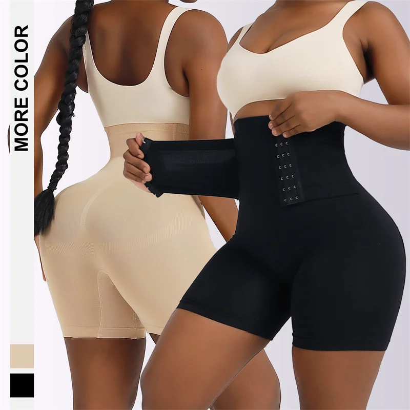 New Women Firm Tummy Control with Hook Butt Lifter Shapewear Panties High Waist Trainer Body Shaper Shorts Female Slimming Pants