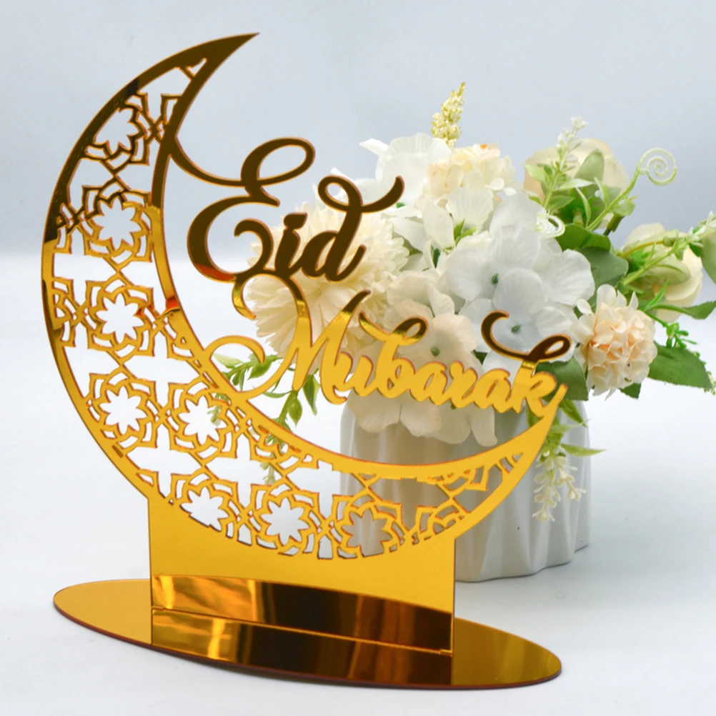 

2 Pcs Acrylic Decorations Eid Fitr Festival Adornment Ramadan Home Party Supplies Indoor Centerpiece nament