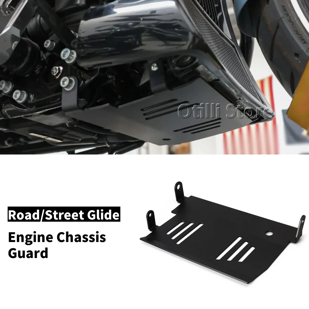 

Motorcycle Skid Plate Lower Engine Chassis Guard Protection For Harley Touring CVO Road Glide Street Glide FLTRXSE 2024 2025