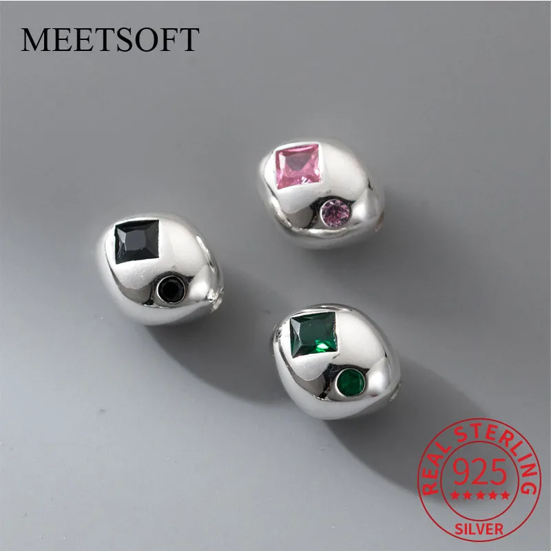 MEETSOFT S925 Sterling Silver Fish Shaped Septum Pendant Charms of DIY Handmade Making Supplies Necklace Bracelet Jewelry