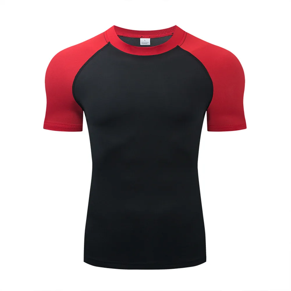 Men\'s Compression T-shirt Breathable Football Suit Fitness Tight Sportswear Riding Quick Dry Running Short Sleeve Shirt Sports