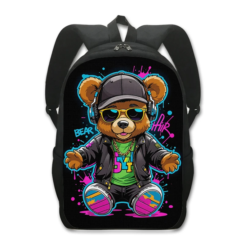 Mode weibliche Bär Puppe drucken Rucksack Frauen Rucksack für Reisen Hip Hop Schult aschen für Teenager Laptop Rucksäcke Bücher tasche