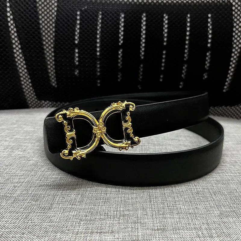 2026 New Thin 25mm Belt for women Fashionable Belt Female Metal Buckle Women's Belt Leisure Dress Jeans Waistband