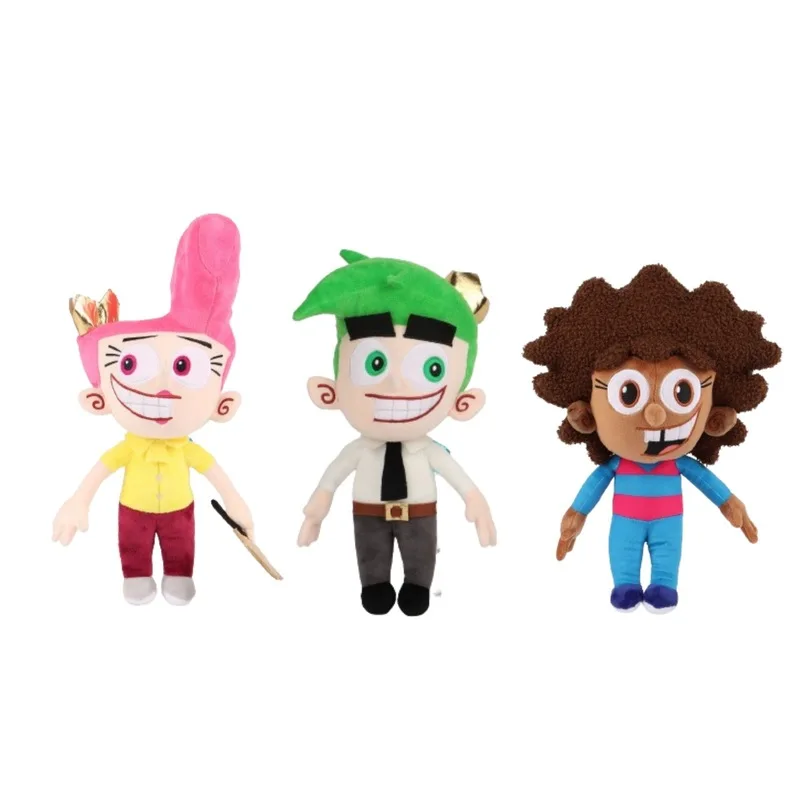

Fairly Oddparents Style Plush Set Cosmo Wanda Family Stuffed Dolls Unofficial Cartoon Collectible Gift