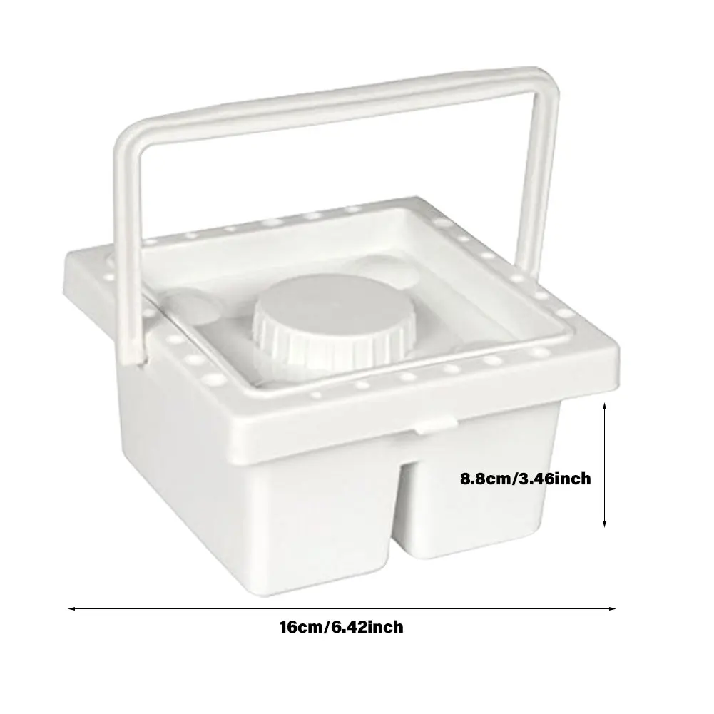 ถังพลาสติกใส่แปรงทาสีน้ำ24รูสำหรับนักเรียนถังทำความสะอาดอ่างล้างหน้าพร้อมฝาปิดใช้งานได้จริงสำหรับโรงเรียน