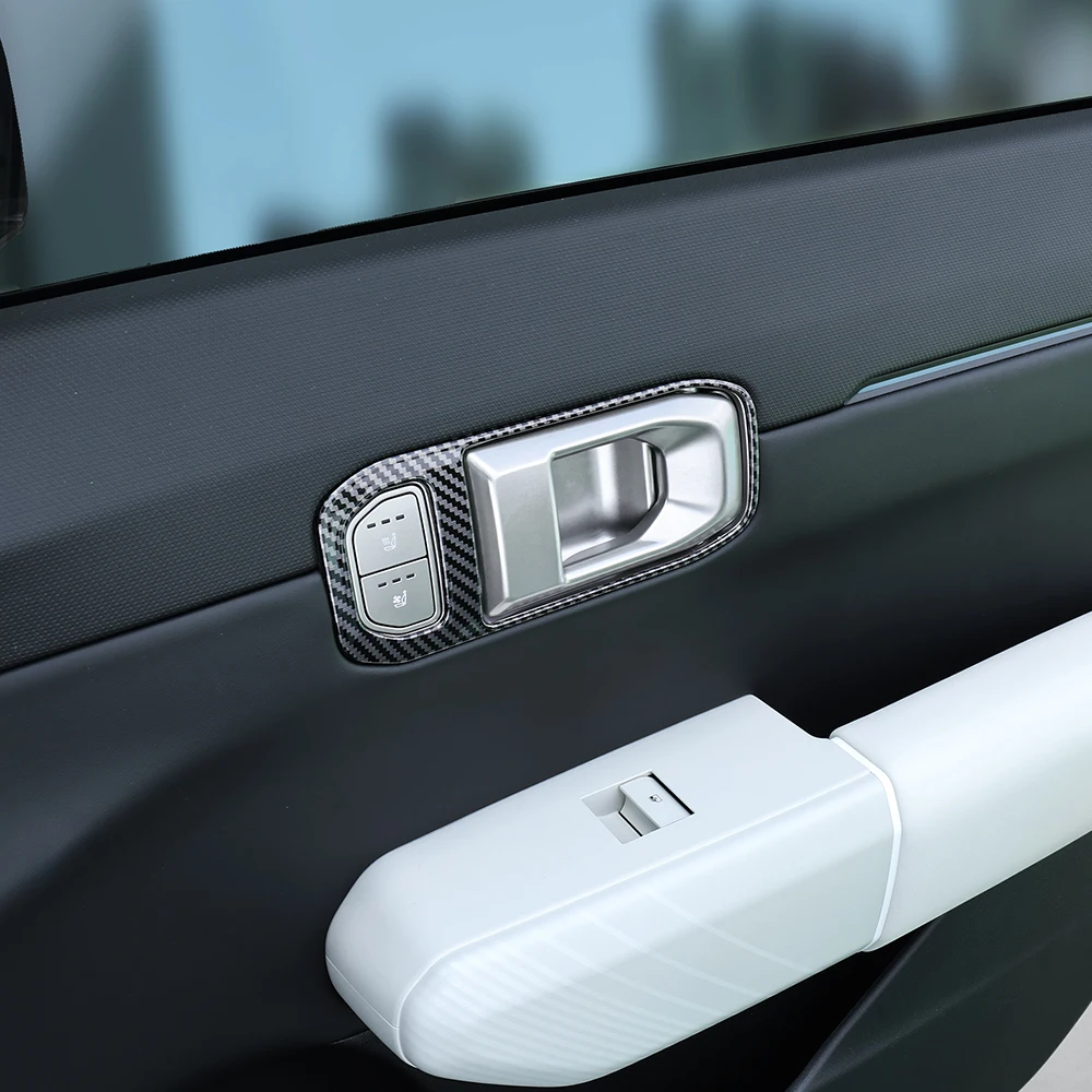 لكيا EV4 2025 2026 4 قطعة ABS الخشب الحبوب الأحمر سيارة مقبض الباب الداخلي الإطار إكسسوارات خارجية لأبواب السيارات الكسوة LHD #3