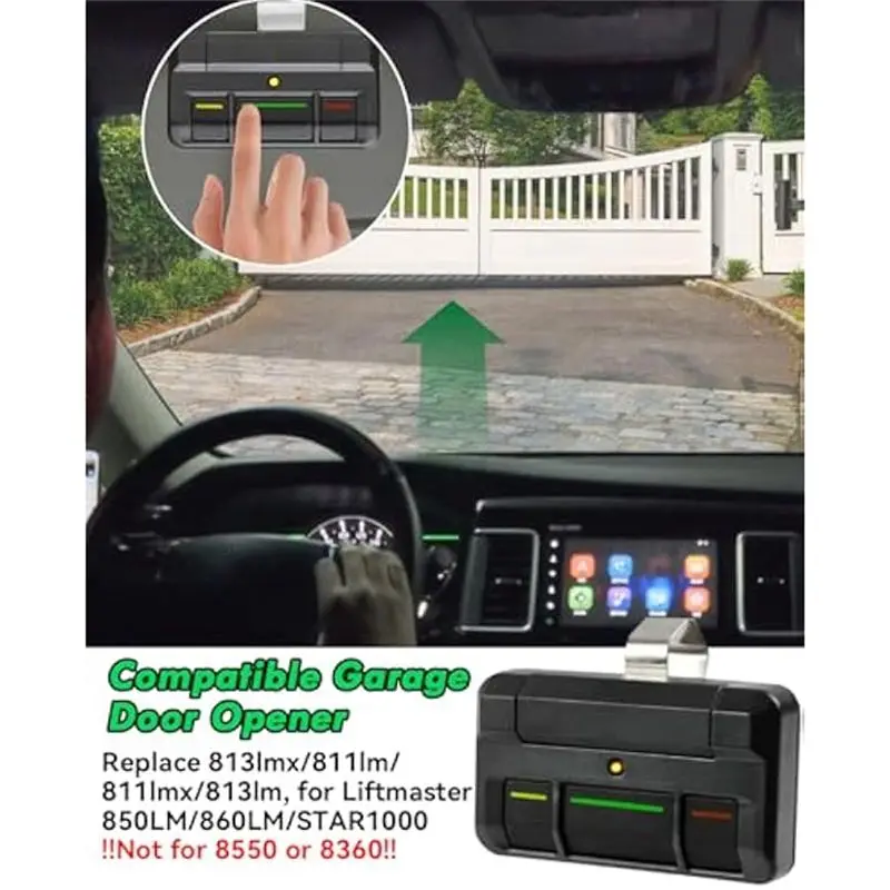 【HOT A69Z!】For Liftmaster For Liftmaster Garage Door Opener Remote 813LMX 811LMX 4Pcs-Works Models 813Lm, STAR1000, 850LM, 860LM
