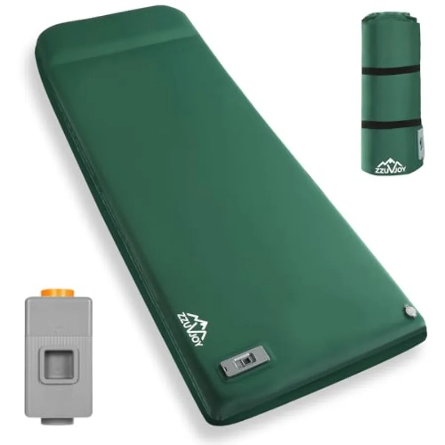 

Memory Sleeping Pad with Electric Pump, 3.15" Ultra-Thick Foam Sleeping Mats for Camping, 9.5 R-Value Insulated Self Inflating