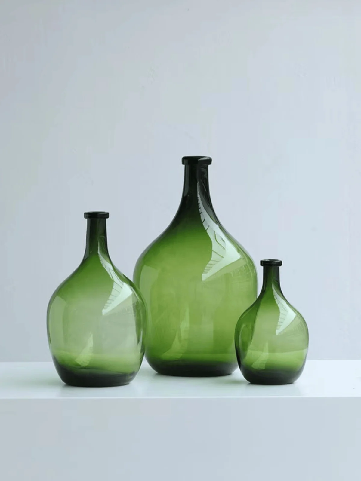 

Handmade Small Mouth Large Belly Glass Flower Vase Nordic Sle Floor Standing Fre Cut Flowers Decorative Home Accories