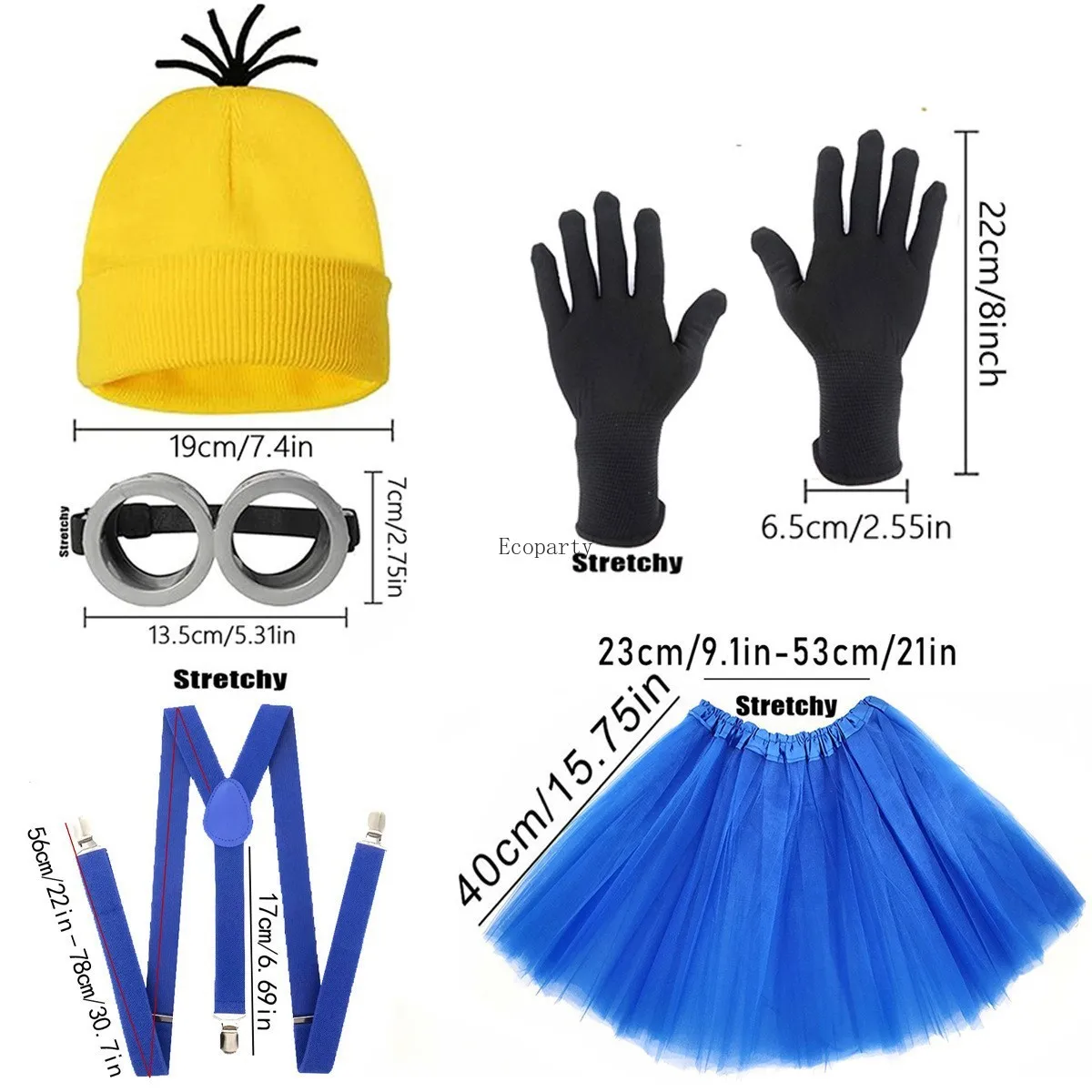 

Disfraz Costume Disguise Adult Straps Goggles Yellow Beanie Skirt Gloves Cosplay Complete Summer Beach Party karnival kostum