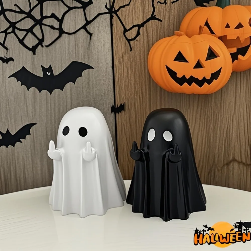 

2pcs Small Ghost Scare You Creative Halloween Cute Ghost Ornaments for Home Office Party All Suitable