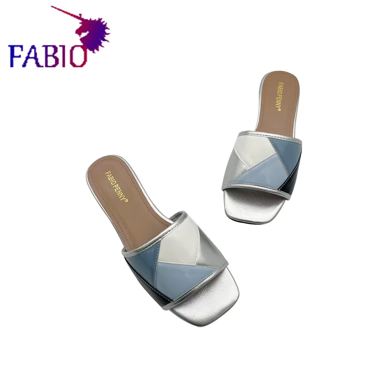 Fabio Penny Italian design patchwork multi-color fashion comfortable casual dinner party slippers