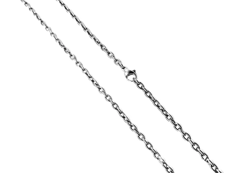 Pure Titanium Necklace O-shaped Chain Ultra Light Anti Allergy Necklace 3mm Trendy Retro Neutral Skin Friendly Titanium Chain