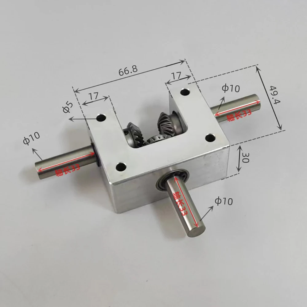 

DIY Differential Assembly Gearbox 90 Degree 1:1 Spiral Bevel Gear 6/8/10MM Output Shaft Reversible Small Corner Device