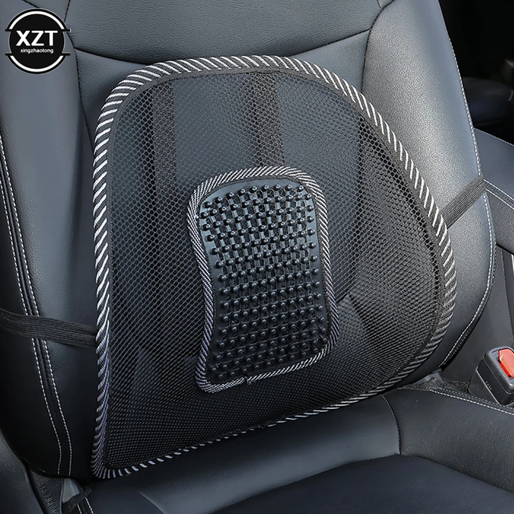 2022 Car Seat Office Chair Massage Back Lumbar Support Mesh Ventilate Cushion Pad Black Mesh Back Lumbar Cushion for Car Driver