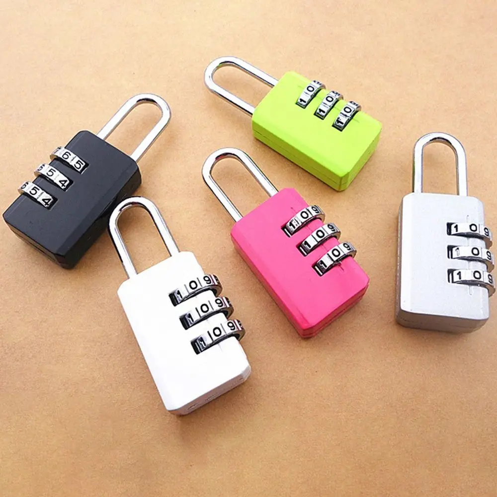 Portable Code Lock Combination Lock Dormitory Cabinet  Lock 3 Digit Password Lock Luggage Padlock Backpack Zipper Lock