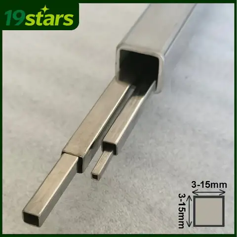 304 Stainless Steel Square Pipe Rectangular Tube 3x3 4x4 5x5 6x6 7x7 8x8 9x9 10x10 12x12 15x15mm for Shelf Furniture DIY