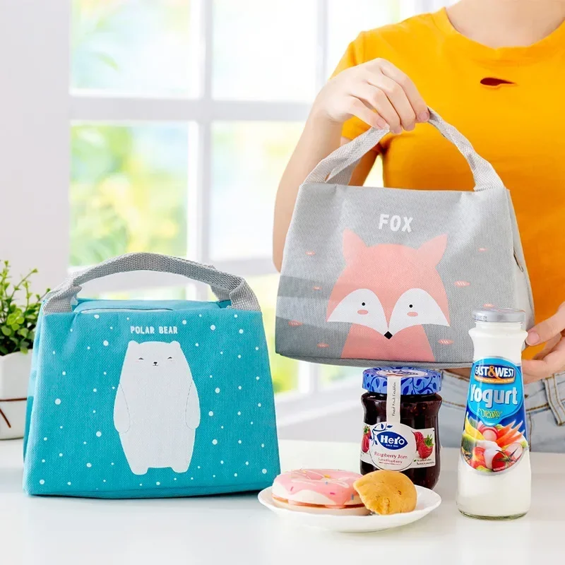 Lunch Box Portable Lunch Bag Fresh Oxford Cloth Picnic Bag Cartoon Aluminum Foil Thickened Insulation Bag