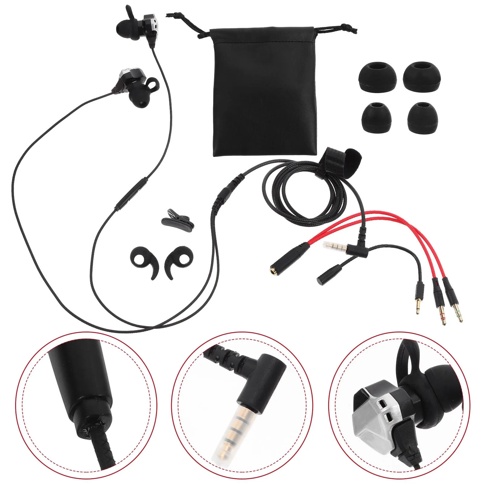 

1 set 1 Set Of Stereo Gaming Earbuds Noise Reduction Earphone For Pc Mobile Comfortable Wired Earbuds For Gaming Compatible With