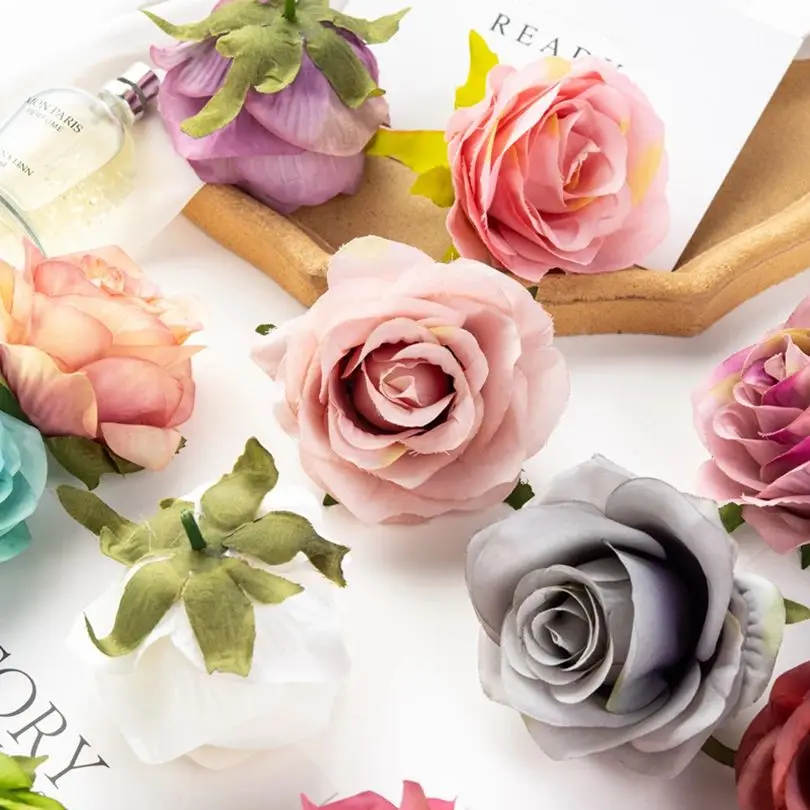 50/100 Stück Künstliche Blumen Seidenrosen für Haus, Garten, Hochzeit, Wand, Weihnachtsdekoration, Hochwertige Festival-DIY-Geschenkbox – Detail 5