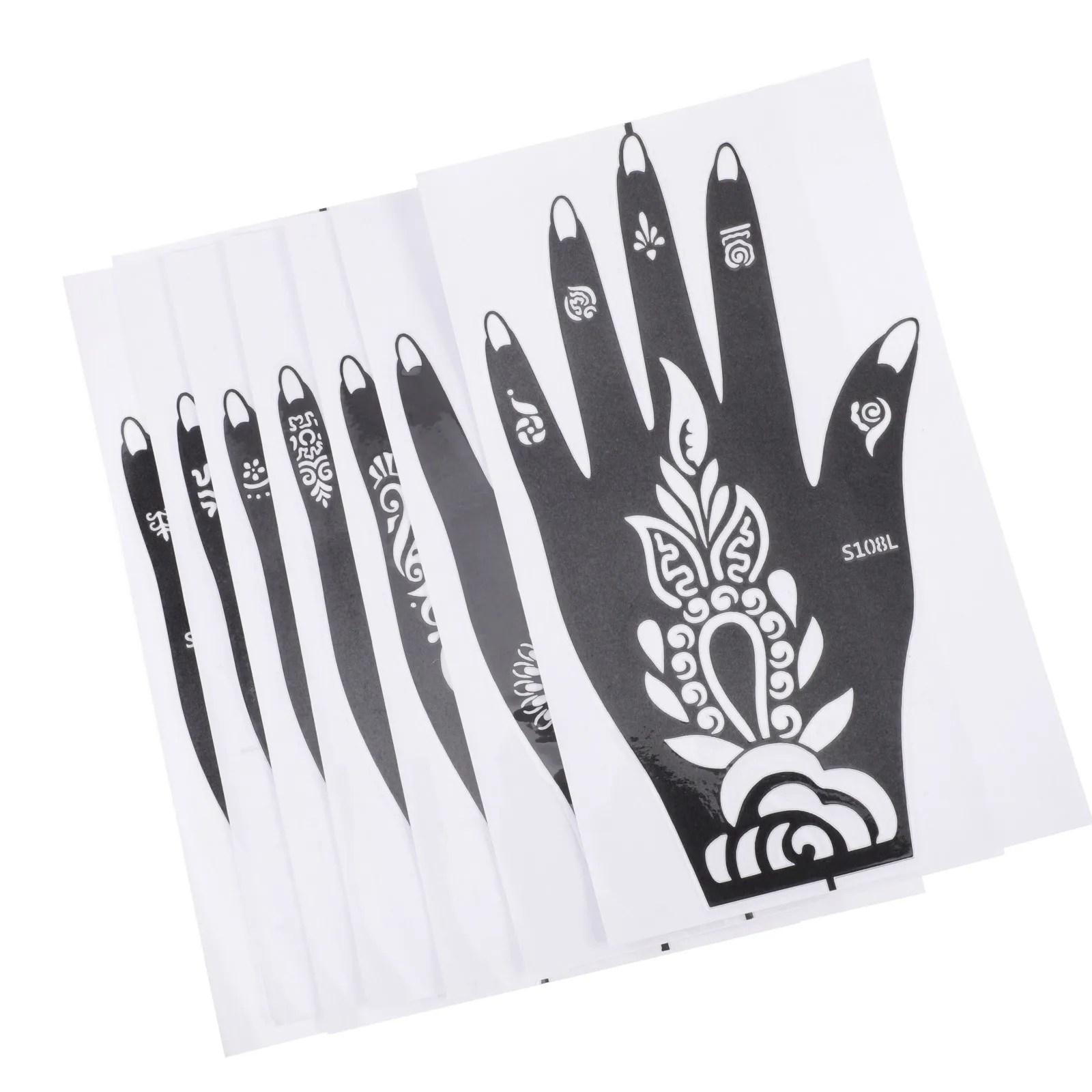 

Набор из 7 трафаретов для временных татуировок: крутые узоры для тела, вырезные дизайны для вечеринок, дней рождения, Хэллоуина, Рождества