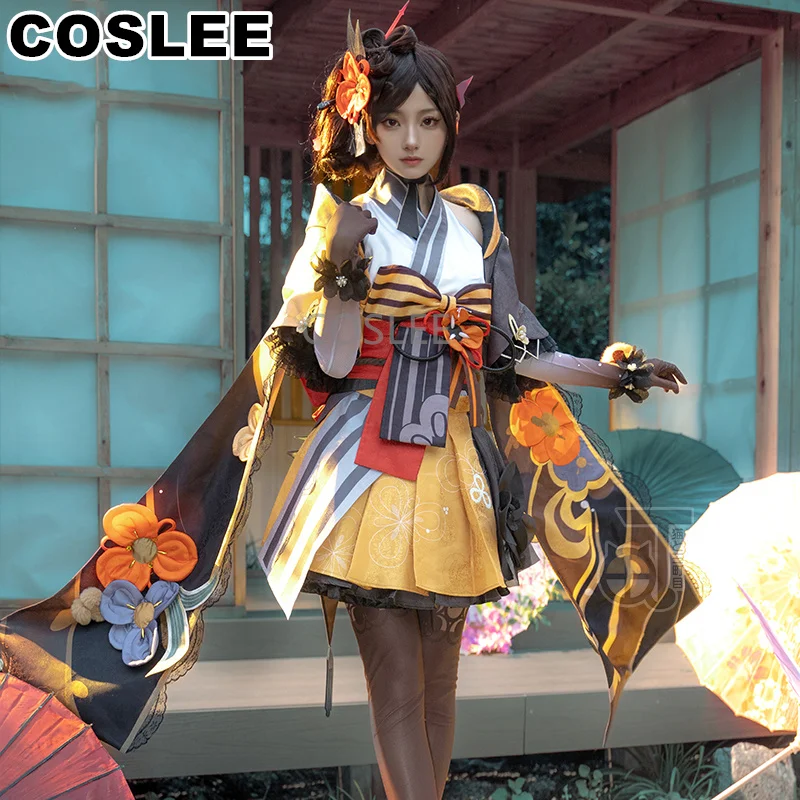 COSLEE Genshin Impact Chiori Cosplay Costume Game Suit Elegant Lovely Kimono Dress Halloween Carnival Party Outfit Women Uniform